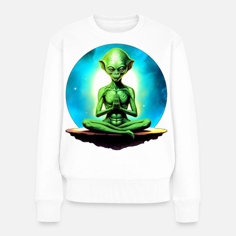 Aliens Yoga - Frauen Premium Bio Pullover - Weiß