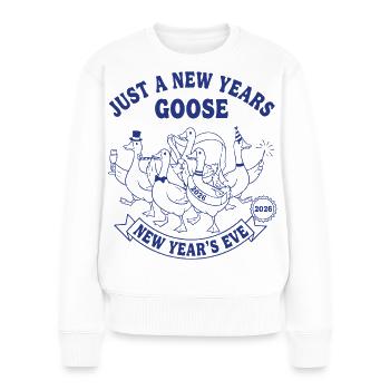 Juste une célébration du Nouvel An 2026 - Pull Premium bio Femme - blanc - Devant - Julia (174cm)