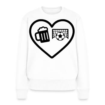 Herzkalziumbier - Frauen Premium Bio Pullover - Weiß - Vorne - Julia (174cm)