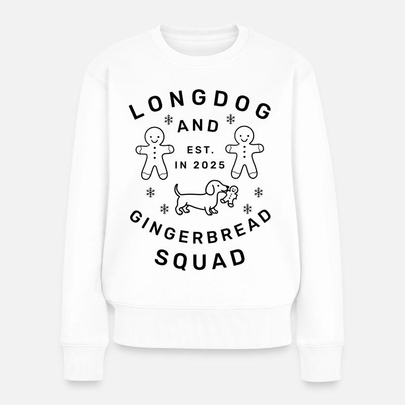 Longdog & Gingerbread Squad - Frauen Premium Bio Pullover - Weiß