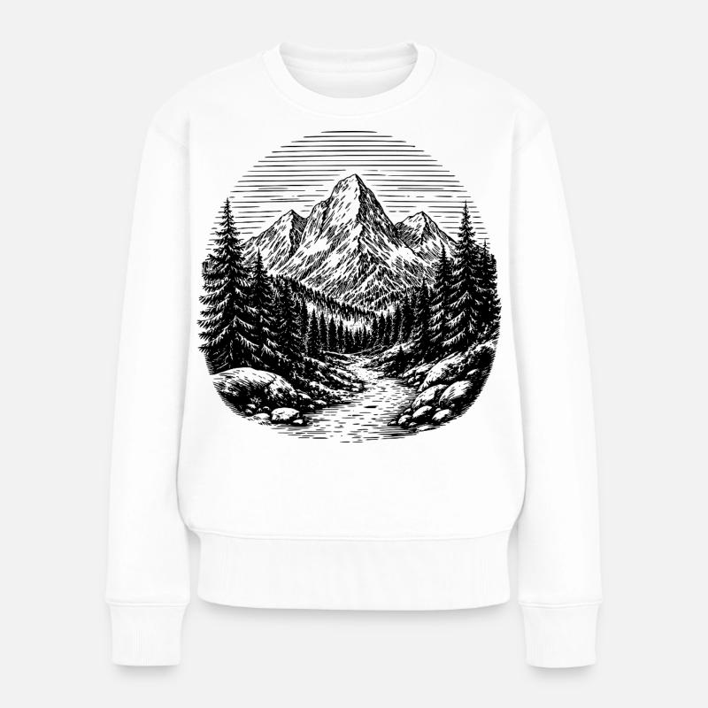 Path through the forest - Women's Premium Organic Jumper - white