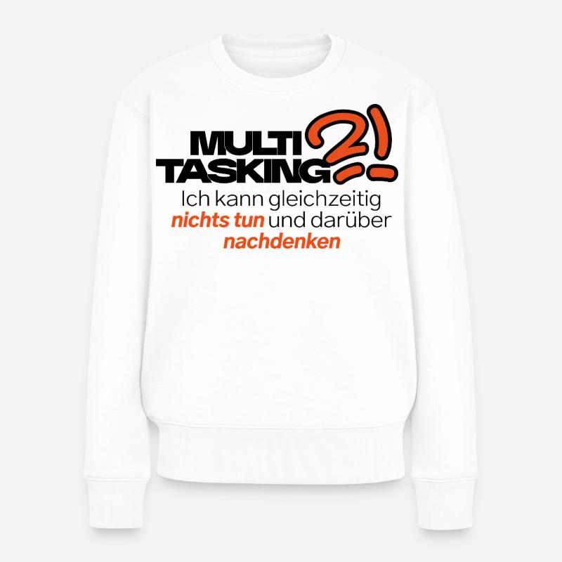 Multitasking mit Stil - Frauen Premium Bio Pullover - Weiß