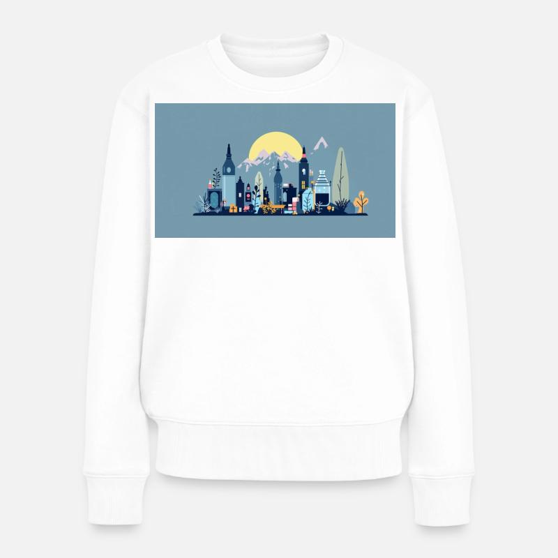 Illustration de la silhouette de Sun City - Pull Premium bio Femme - blanc
