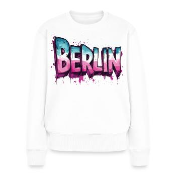 Berlin Graffiti Police Street Art Style Urbain - Pull Premium bio Femme - blanc - Devant - Julia (174cm)