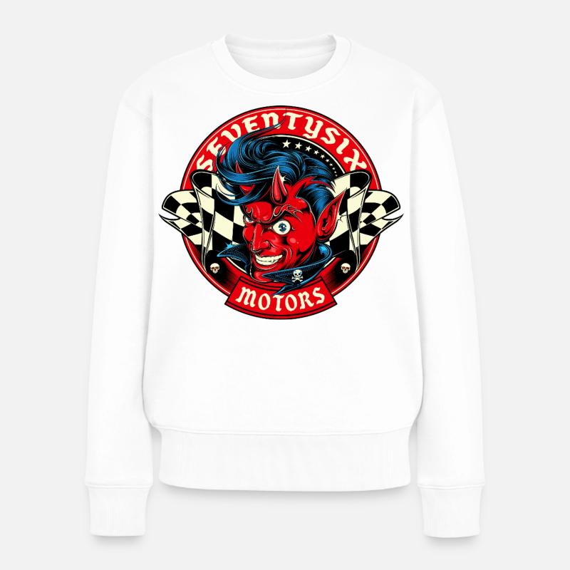 Lucky Devil - Women's Premium Organic Jumper - white