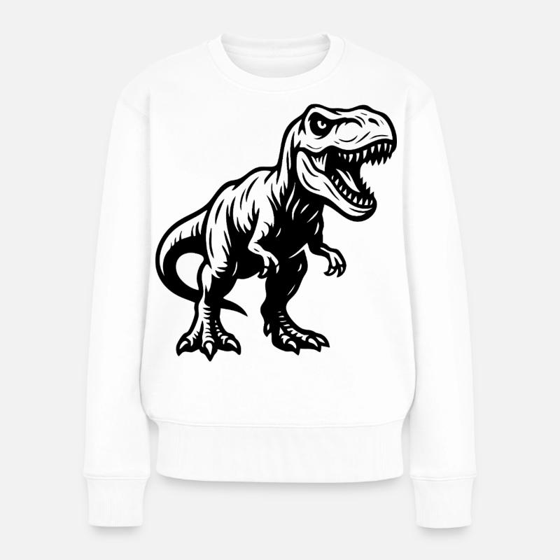 Tyrannosaurus Rex – Dinosaurier - Frauen Premium Bio Pullover - Weiß