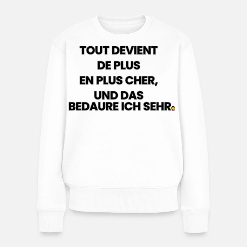 Comptine franco-allemande 1 (Ver. B) - Pull Premium bio Femme - blanc