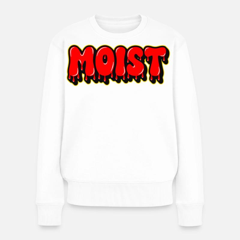 Testo di lettere umide e grossole - Maglione ecologico premium da donna - bianco