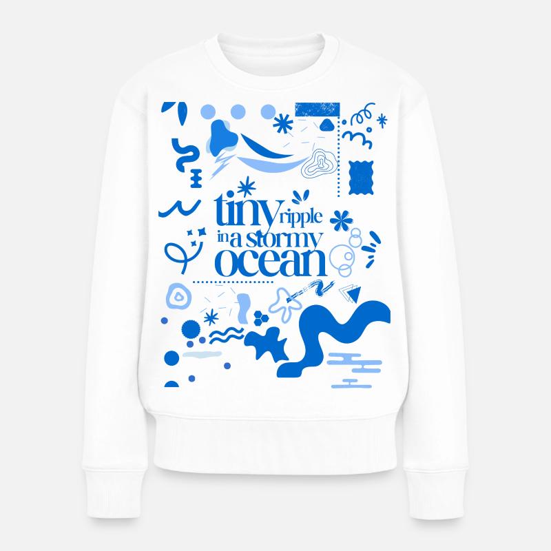 Petite ondulation dans un océan orageux (schéma chargé) - Pull Premium bio Femme - blanc