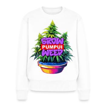 Grow Pumpui Weed - Frauen Premium Bio Pullover - Weiß - Vorne - Julia (174cm)
