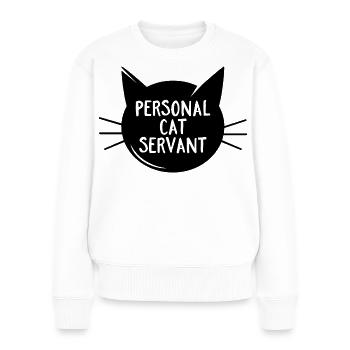 Persönlicher Katzendiener - Frauen Premium Bio Pullover - Weiß - Vorne - Julia (174cm)
