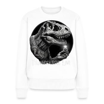 Tyrannosaurus Love Rex Verlobung - Frauen Premium Bio Pullover - Weiß - Vorne - Julia (174cm)