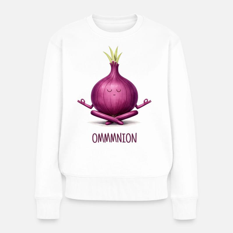 OMMMNION – Oignon méditant - Pull Premium bio Femme - blanc