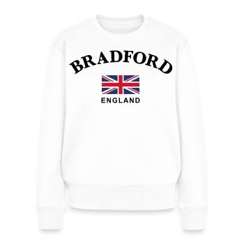 Bradford, England - Frauen Premium Bio Pullover - Weiß - Vorne - Julia (174cm)