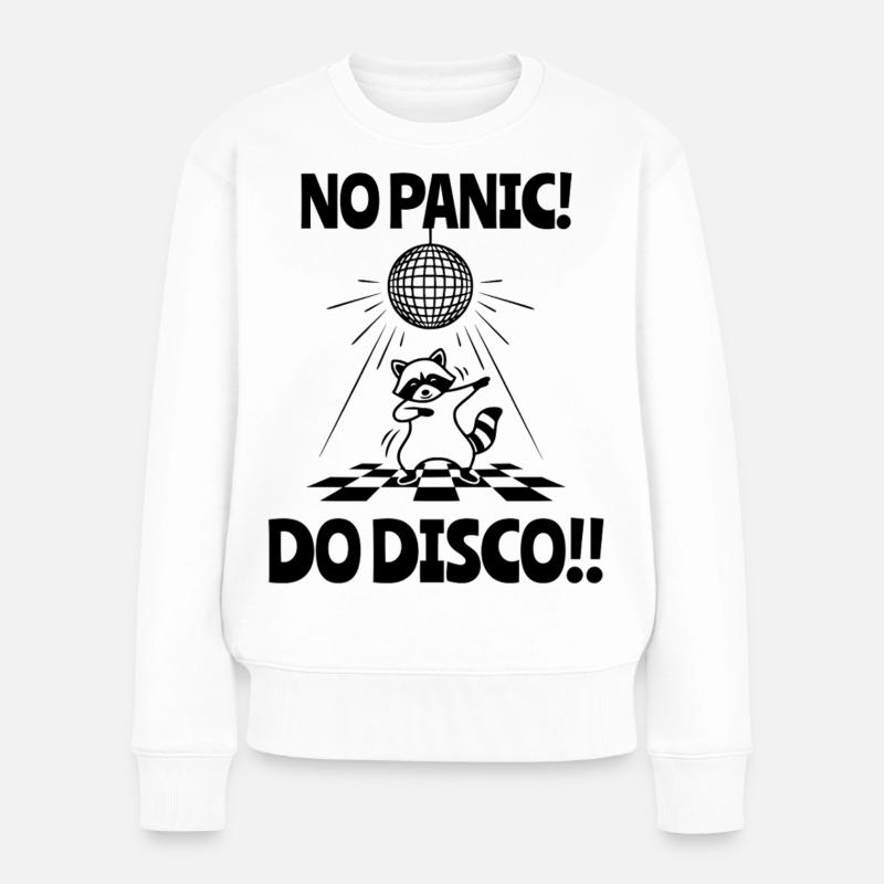 « PAS DE PANIQUE ! FAITES DU DISCO !! - Pull Premium bio Femme - blanc