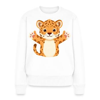 Baby Jaguar - Frauen Premium Bio Pullover - Weiß - Vorne - Julia (174cm)