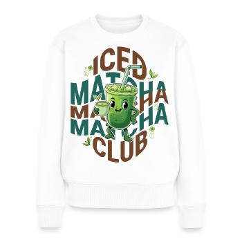 Iced Matcha Club Funny Green Tea Matcha Lover - Frauen Premium Bio Pullover - Weiß - Vorne - Julia (174cm)