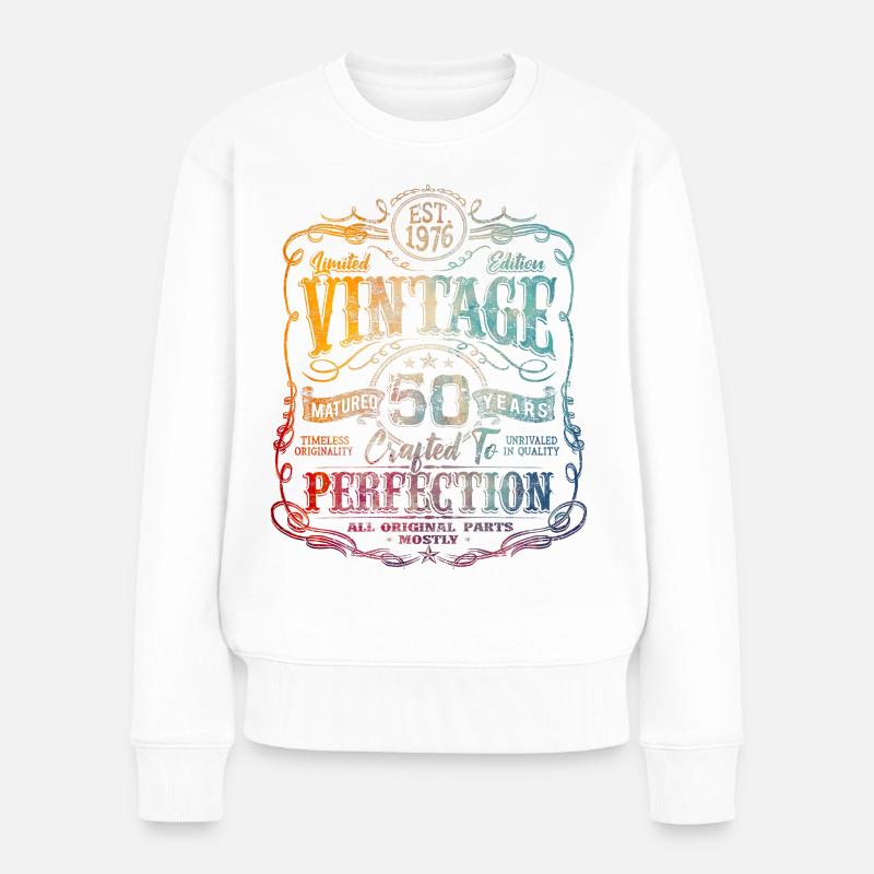 Édition limitée vintage 1976 50e anniversaire - Pull Premium bio Femme - blanc