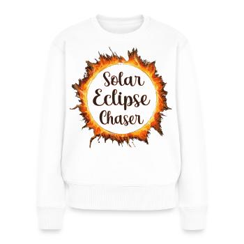 Solar eclipse chaser - Women's Premium Organic Jumper - white - Front - Julia (174cm)