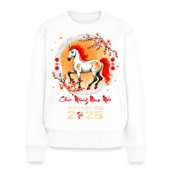 Lunar New Year Horse Zodiac - Frauen Premium Bio Pullover - Weiß - Vorne - Julia (174cm)