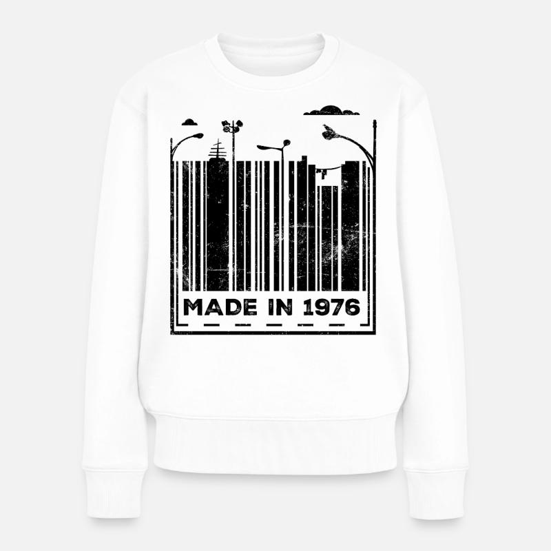 1976 50. Geburtstag - Frauen Premium Bio Pullover - Weiß