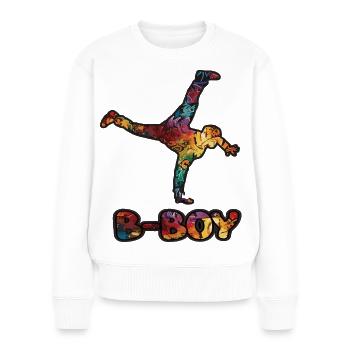 Breakdance B-Boy Streetdance Hip Hop - Frauen Premium Bio Pullover - Weiß - Vorne - Julia (174cm)