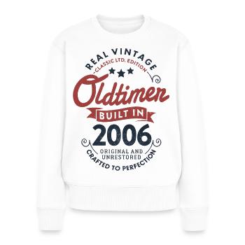 20e anniversaire de voiture vintage 2006 - Pull Premium bio Femme - blanc - Devant - Julia (174cm)