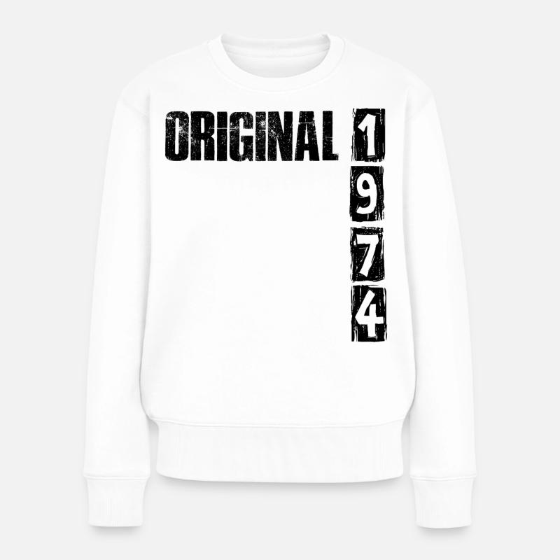 Vintage 1974 - Frauen Premium Bio Pullover - Weiß