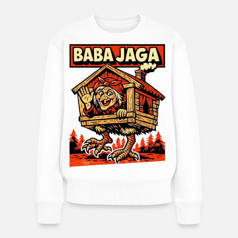Baba Jaga, slawische Hexenlegende - Frauen Premium Bio Pullover - Weiß