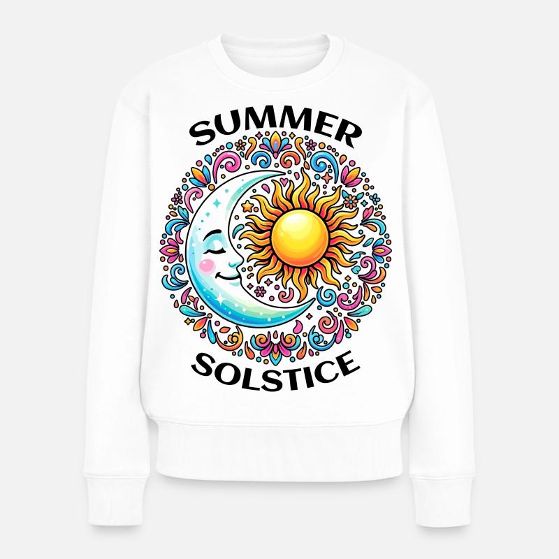 Litha Pagan: Sommersonnenwende, Mittsommer, Mittsommer, Mittsommer. - Frauen Premium Bio Pullover - Weiß