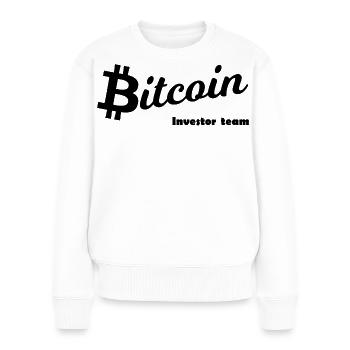 Bitcoin Symbol Schwarzsilhouette - Frauen Premium Bio Pullover - Weiß - Vorne - Julia (174cm)