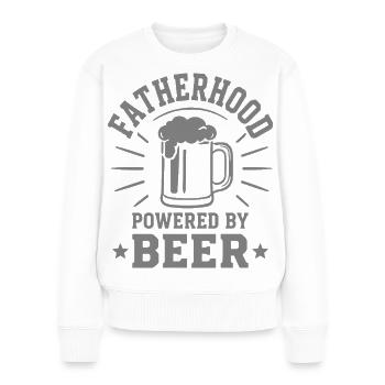 FATHERHOOD POWERED BY BEER Emblem for fathers - Women's Premium Organic Jumper - white - Front - Julia (174cm)