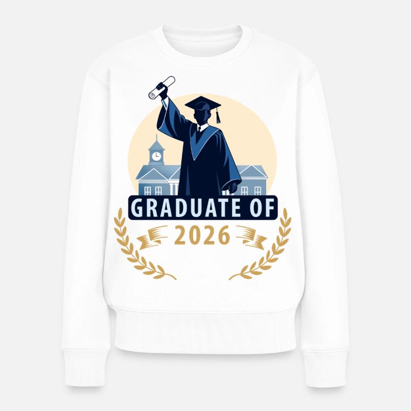 Diplômé en 2026 avec un diplôme - Pull Premium bio Femme - blanc