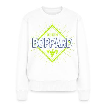 Boppard am Rhein Rheinland-Pfalz Reben Souvenir - Frauen Premium Bio Pullover - Weiß - Vorne - Julia (174cm)