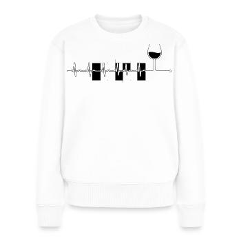 Wine Wine Glass Zigzag Line Rhythm Vino Funny - Women's Premium Organic Jumper - white - Front - Julia (174cm)