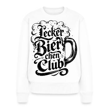 Lecker Bierchen Club Bierkrug Vintage Edition - Frauen Premium Bio Pullover - Weiß - Vorne - Julia (174cm)