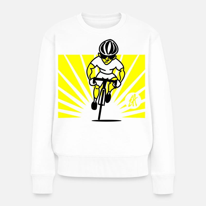Radfahrer - Frauen Premium Bio Pullover - Weiß