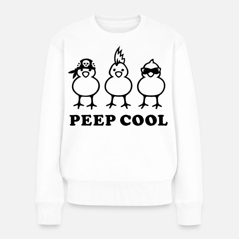 Peep Cool - Frauen Premium Bio Pullover - Weiß