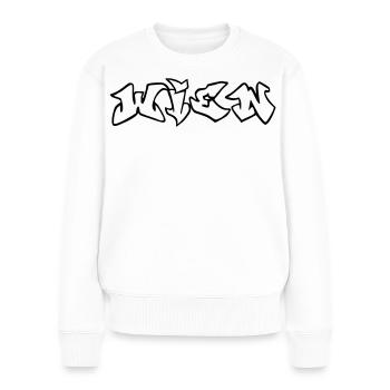Wien - Frauen Premium Bio Pullover - Weiß - Vorne - Julia (174cm)