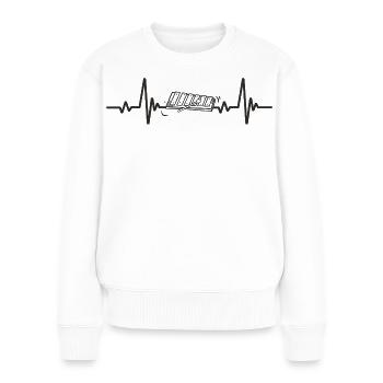 Glockenspiel Xylophon Musik Melodie Rhythmus Herz - Frauen Premium Bio Pullover - Weiß - Vorne - Julia (174cm)