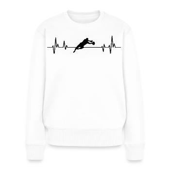 Gardien de but de football  - Pull Premium bio Femme - blanc - Devant - Julia (174cm)