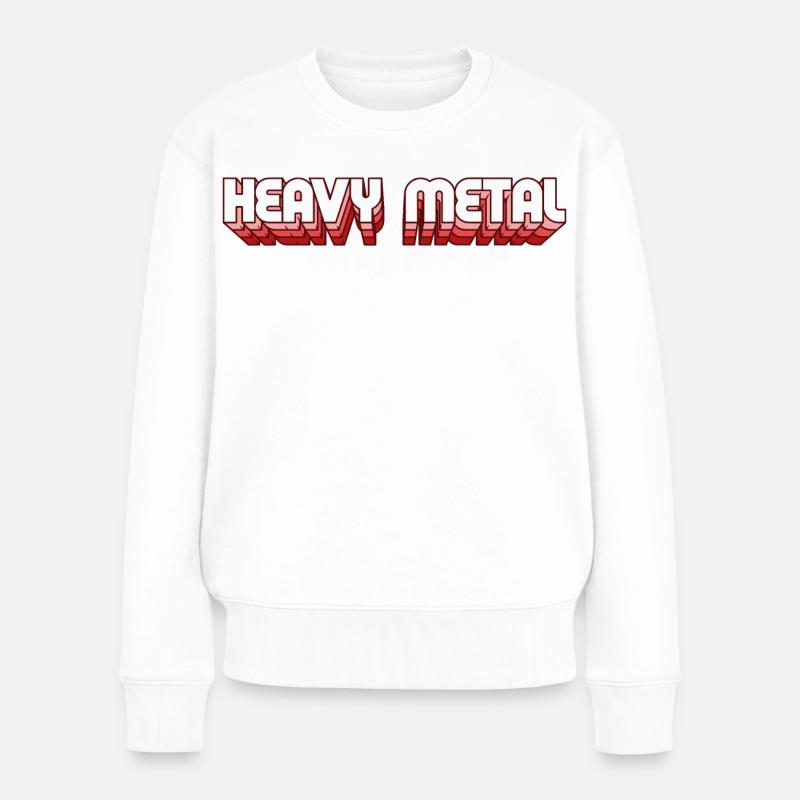 Heavy Metal Style Rétro 3D Texte Logo - Pull Premium bio Femme - blanc