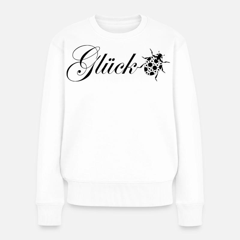Glück / Marienkäfer / Glücksbringer - Frauen Premium Bio Pullover - Weiß
