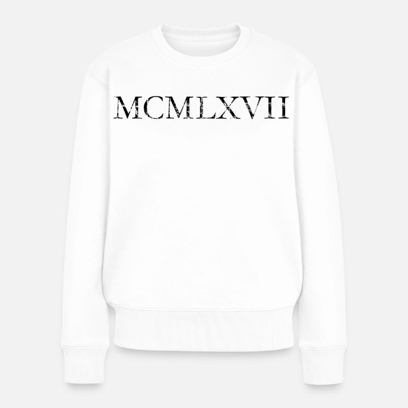 MCMLXVII 1967 Romain Anniversaire Année - Pull Premium bio Femme - blanc