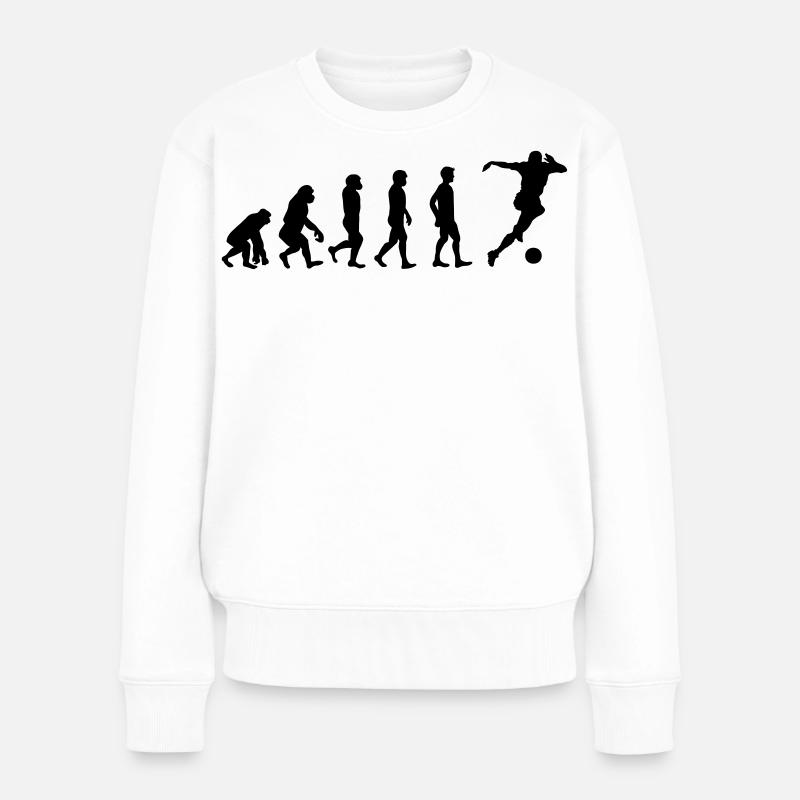 Fussballer Evolution - Frauen Premium Bio Pullover - Weiß
