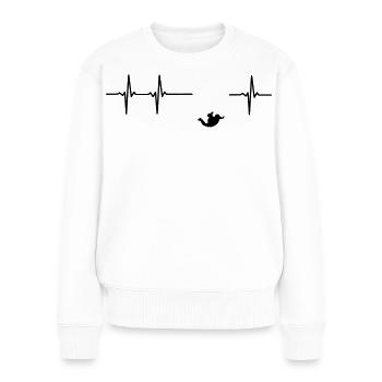 Parachute jumper impulsion - Pull Premium bio Femme - blanc - Devant - Julia (174cm)