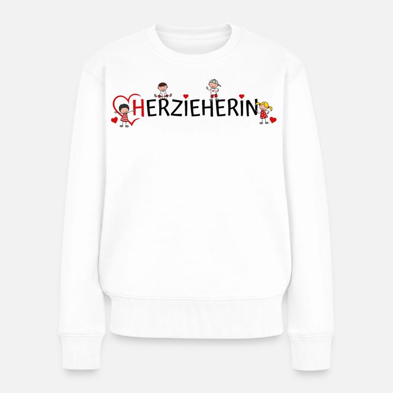 Erzieherin Herzieherin - Frauen Premium Bio Pullover - Weiß