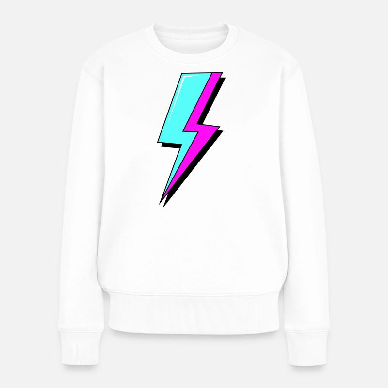 Psychedelische Neon-Beleuchtung - Frauen Premium Bio Pullover - Weiß