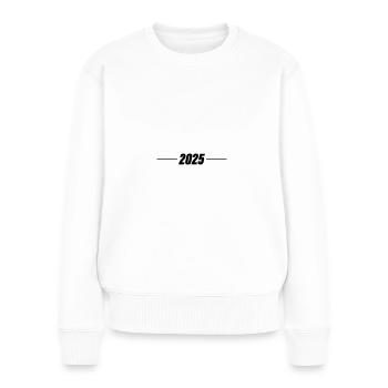 2025 Jahr - Frauen Premium Bio Pullover - Weiß - Vorne - Julia (174cm)
