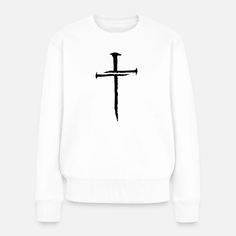 Jesus Christus von Nazareth Glaube Bibel Jesus - Frauen Premium Bio Pullover - Weiß
